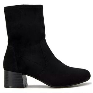 REACTION KENNETH COLE Women’s Black Stretch Road‎ Round Toe Block Heel Booties 8